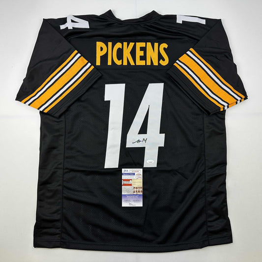 Autographed/Signed George Pickens Pittsburgh Black Football Jersey JSA COA