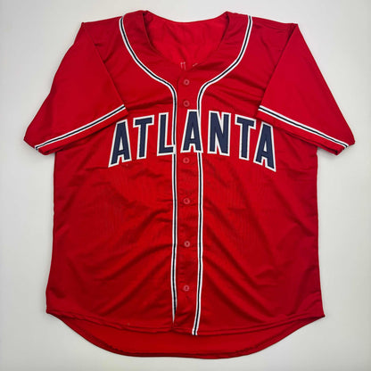 Autographed/Signed John Smoltz Atlanta Red Baseball Jersey Beckett BAS COA