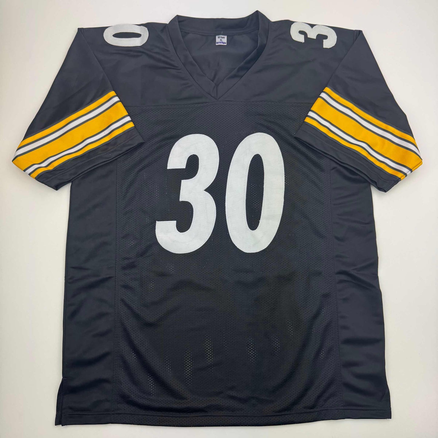 Autographed/Signed Jaylen Warren Pittsburgh Black Football Jersey Beckett BAS COA