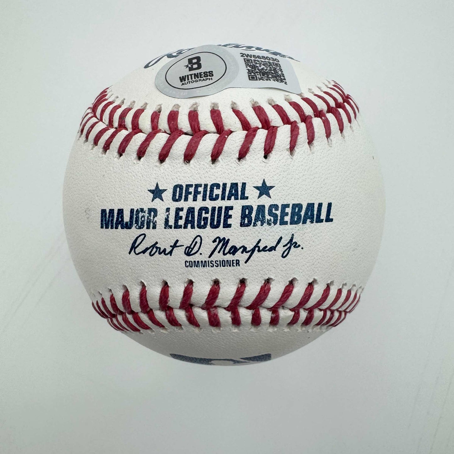 Autographed/Signed John Smoltz HOF 15 Rawlings Official Major League ROML Baseball Beckett BAS COA