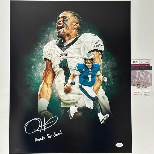 Autographed/Signed Jalen Hurts So Good Inscribed Philadelphia Eagles 16x20 Football Photo JSA COA #4