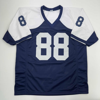 Autographed/Signed Drew Pearson HOF 21 Dallas Thanksgiving Football Jersey Beckett BAS COA