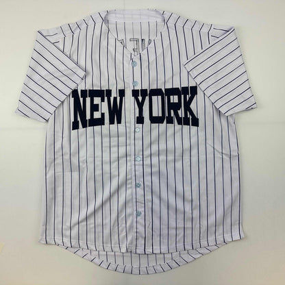 Autographed/Signed Mariano Rivera New York Pinstripe Baseball Jersey JSA COA/LOA