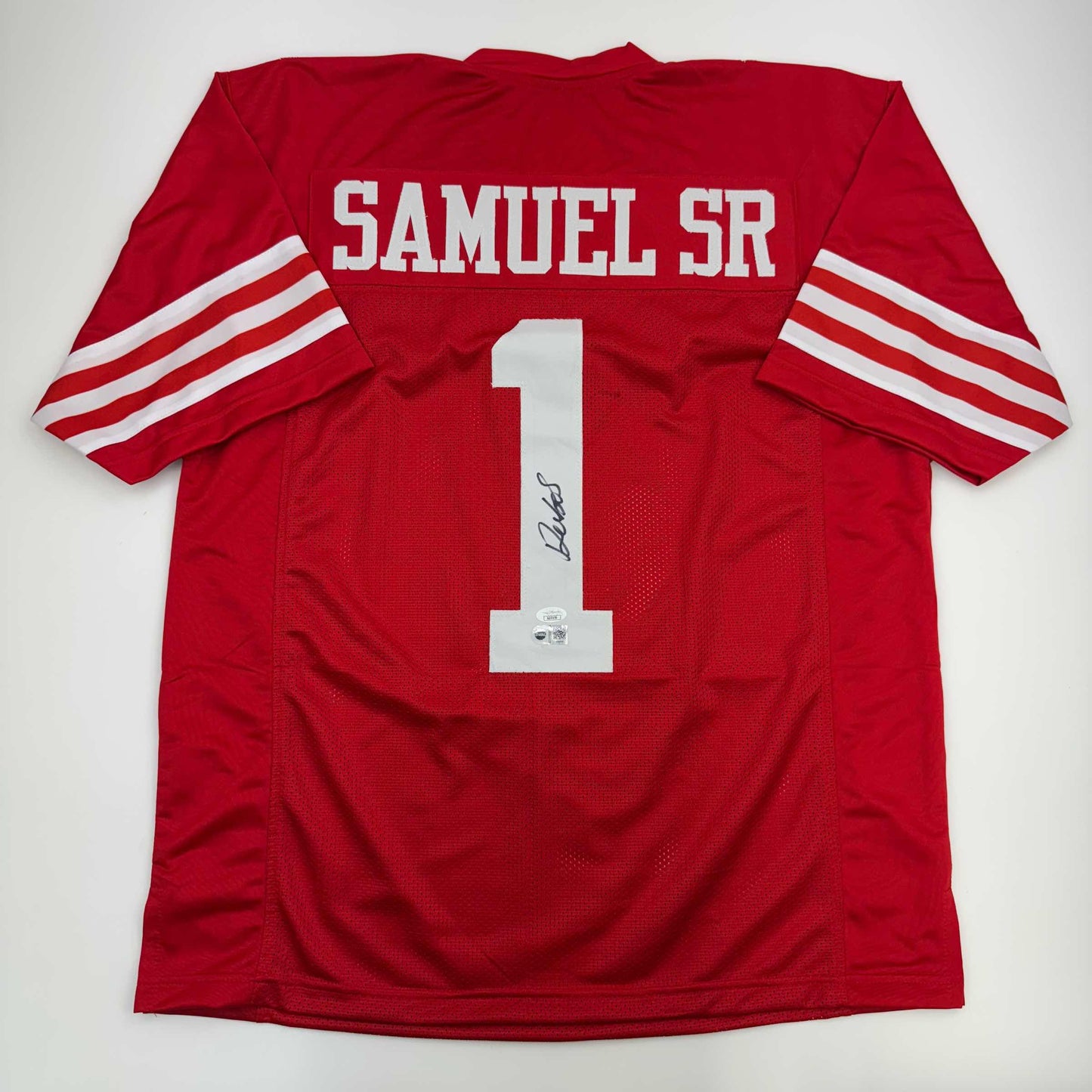 Autographed/Signed Deebo Samuel San Francisco Red Football Jersey JSA COA
