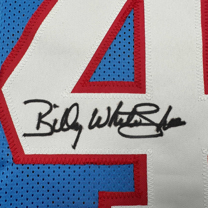 Autographed/Signed Billy White Shoes Johnson Tennessee Retro Light Blue Football Jersey JSA COA