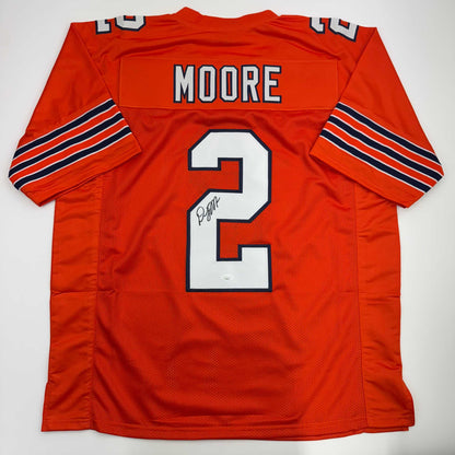 Autographed/Signed D.J. DJ Moore Chicago Retro Orange Football Jersey Beckett JSA COA