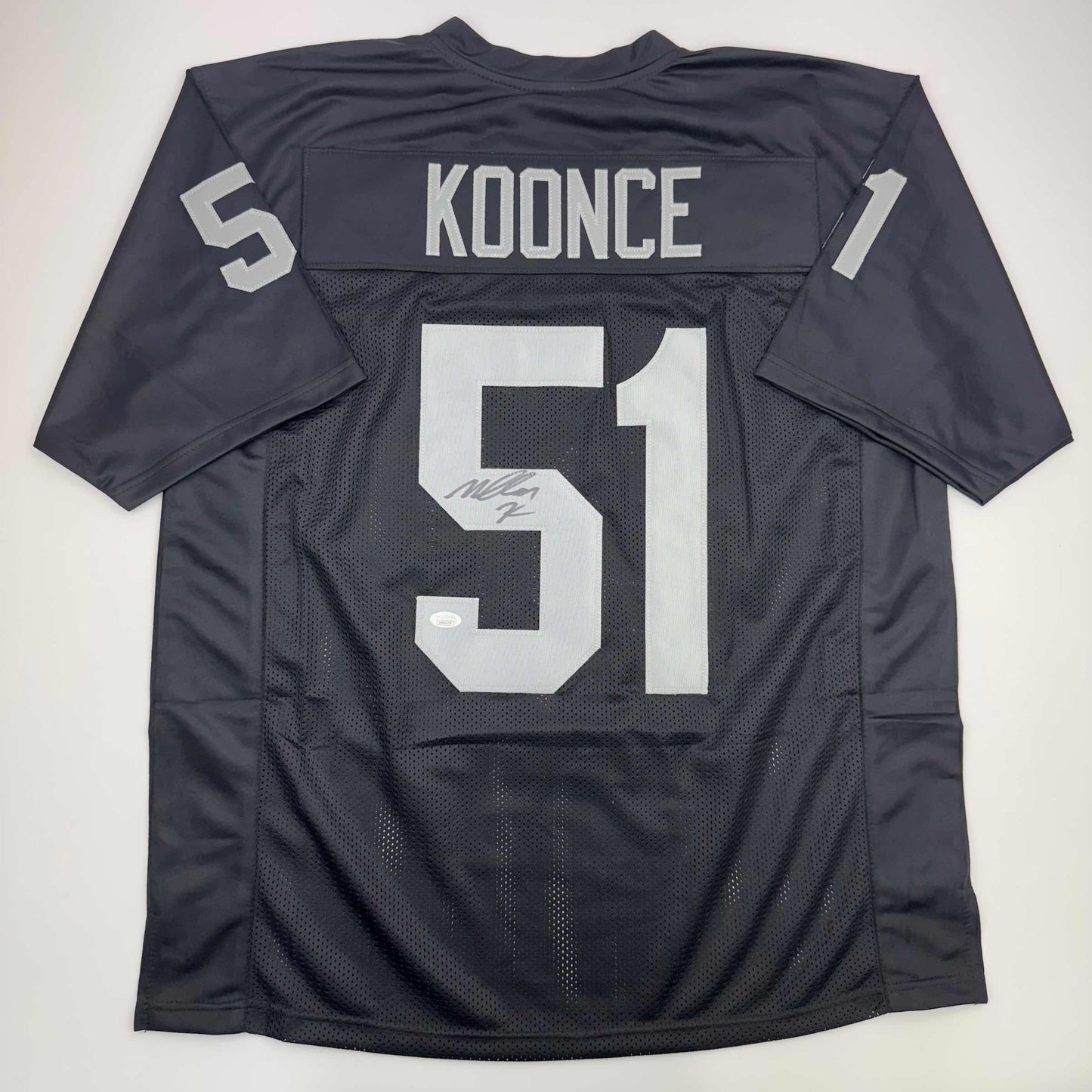 Autographed/Signed Malcolm Koonce Las Vegas Oakland Black Football Jersey JSA COA