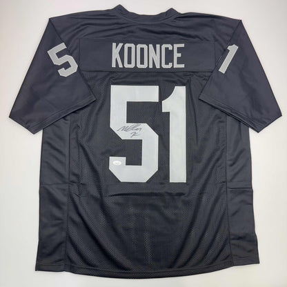 Autographed/Signed Malcolm Koonce Las Vegas Oakland Black Football Jersey JSA COA