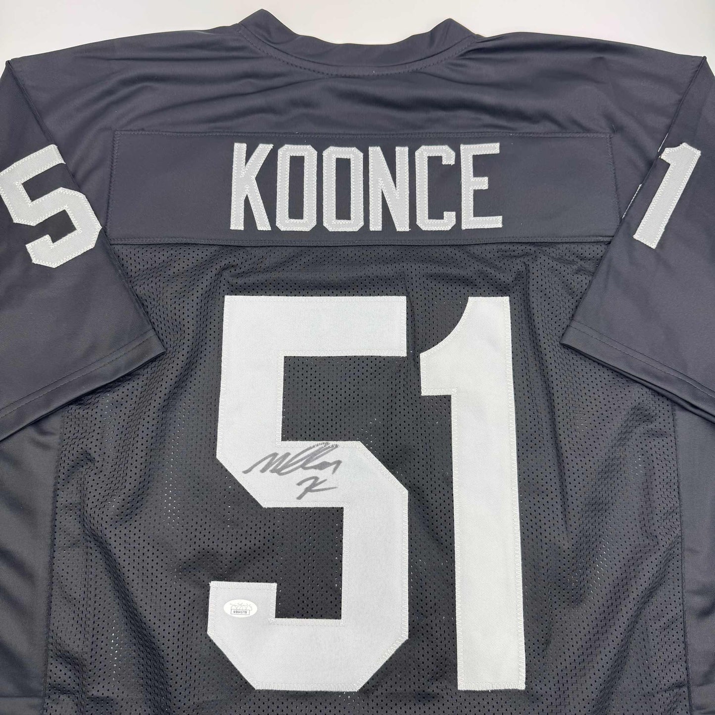 Autographed/Signed Malcolm Koonce Las Vegas Oakland Black Football Jersey JSA COA