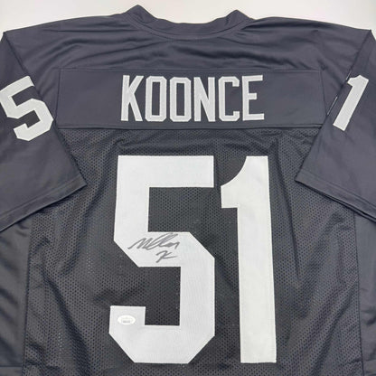 Autographed/Signed Malcolm Koonce Las Vegas Oakland Black Football Jersey JSA COA