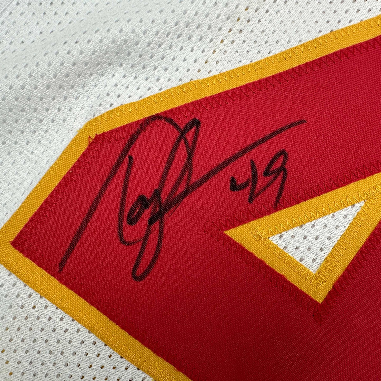 Autographed/Signed Tony Richardson Kansas City White Football Jersey JSA COA