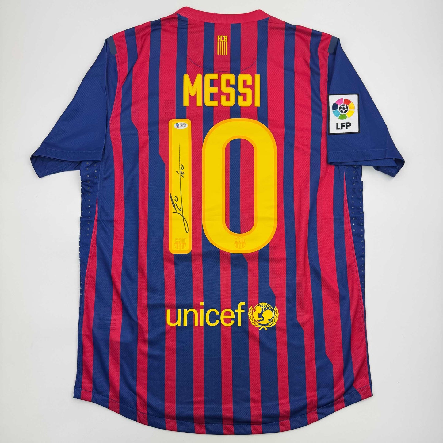 Autographed/Signed Lionel Leo Messi FC Barcelona Soccer Jersey Beckett BAS COA #2