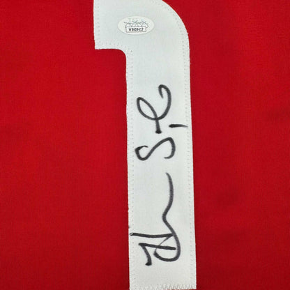 Autographed/Signed Hope Solo Red Soccer Team USA World Cup Jersey JSA COA