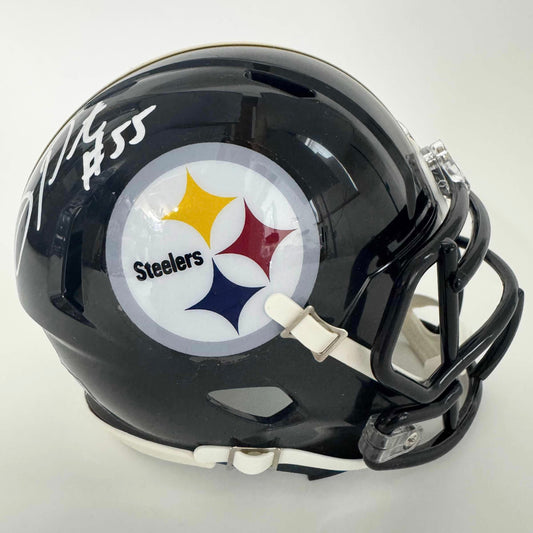 Autographed/Signed Joey Porter Sr Pittsburgh Steelers Mini Football Helmet JSA COA