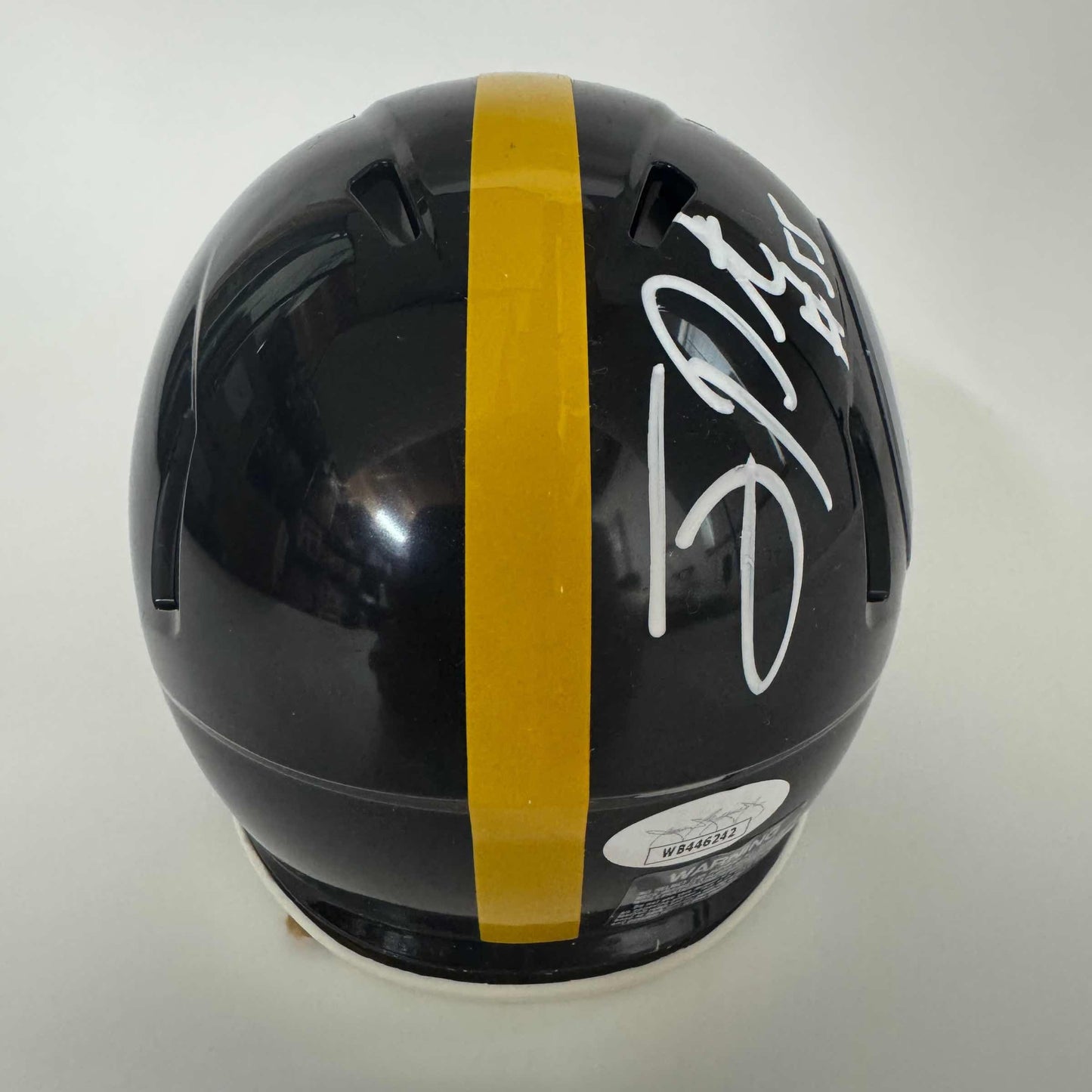Autographed/Signed Joey Porter Sr Pittsburgh Steelers Mini Football Helmet JSA COA