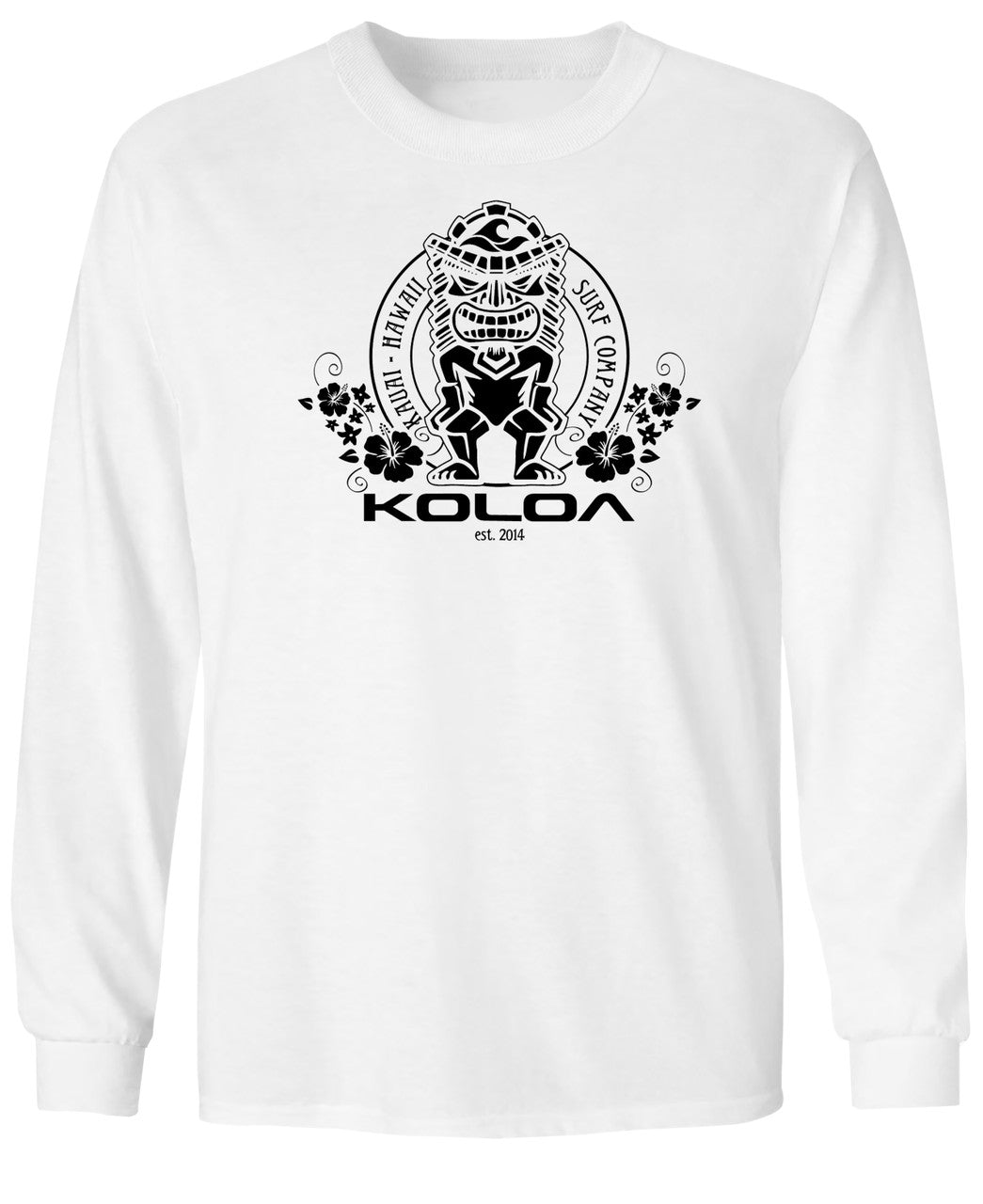 Koloa Tiki Flowers Youth Long Sleeve T-Shirt