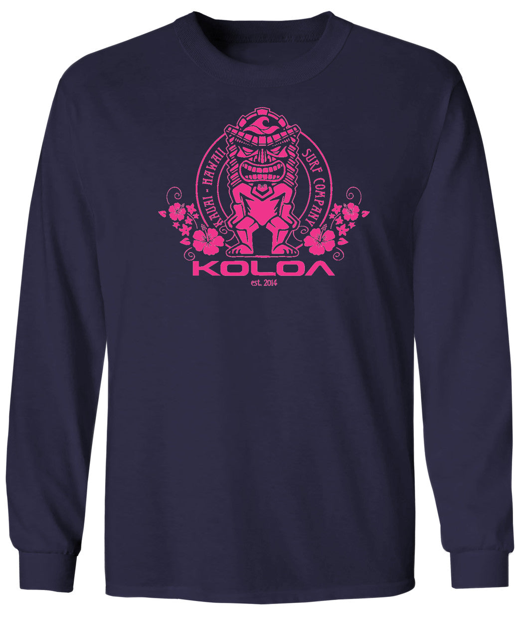 Koloa Tiki Flowers Youth Long Sleeve T-Shirt
