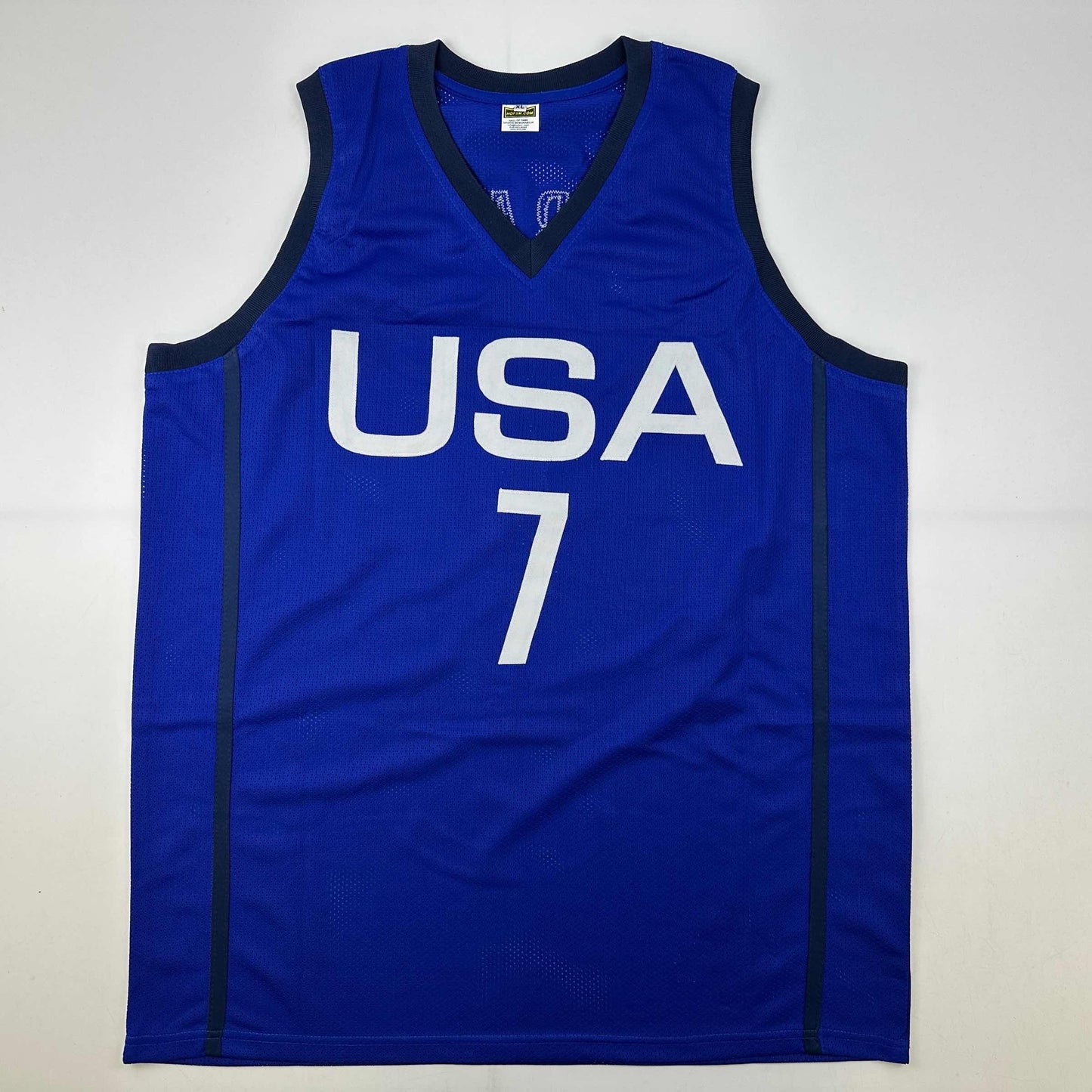 Autographed/Signed Kevin Durant United States USA Olympics Blue Basketball Jersey Beckett BAS COA