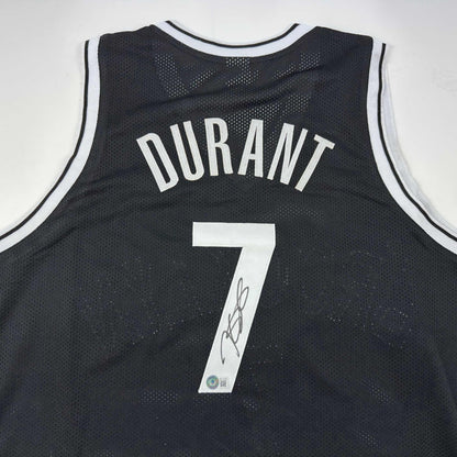 Autographed/Signed Kevin Durant Brooklyn Black Basketball Jersey Beckett BAS COA