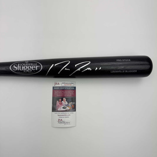 Autographed/Signed Jose Ramirez Black Louisville Slugger Baseball Bat JSA COA