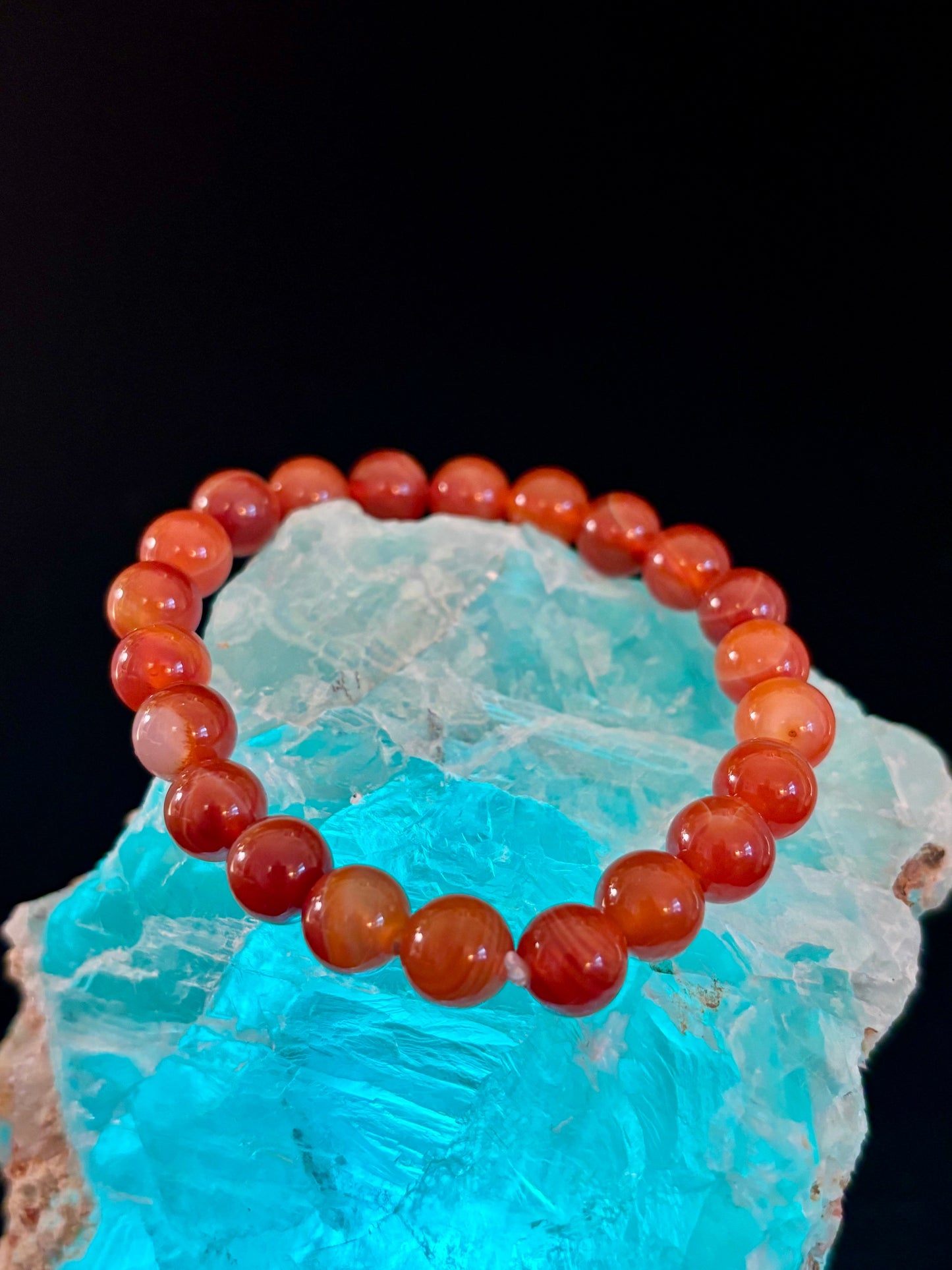 Red Striped Agate (Sardonyx) Reiki-Infused Strength & Confidence Bracelet (Medium Wrist)
