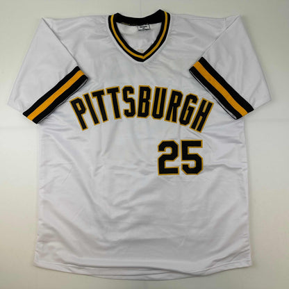 Autographed/Signed Bobby Bonilla Artwork Pittsburgh Pirates White Baseball Jersey JSA COA