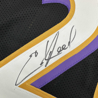 Autographed/Signed Ed Reed Baltimore Black Football Jersey Beckett BAS COA