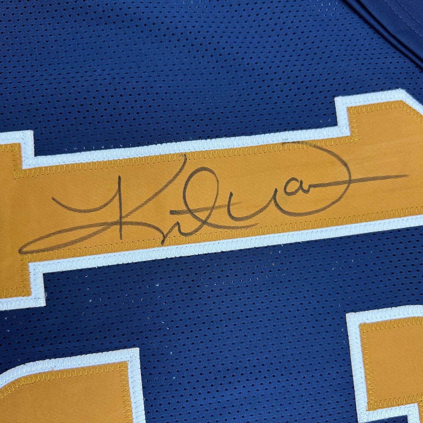 Autographed/Signed Kurt Warner St. Louis Dark Blue Football Jersey JSA COA