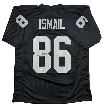 Autographed/Signed Raghib Ismail Rocket Oakland Black Football Jersey Beckett BAS COA