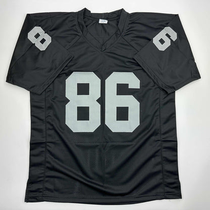 Autographed/Signed Raghib Ismail Rocket Oakland Black Football Jersey Beckett BAS COA