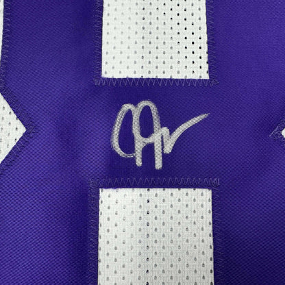 Autographed/Signed Justin Jefferson Minnesota White Football Jersey Beckett BAS COA