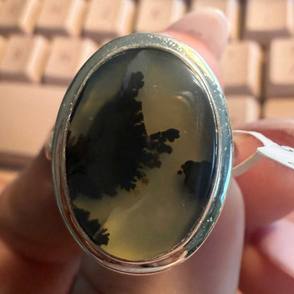 Dendritic Tree Agate Ring - Each Unique Art
