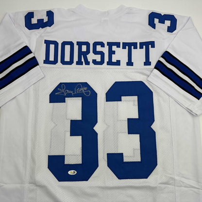 Autographed/Signed Tony Dorsett Dallas White Football Jersey JSA COA