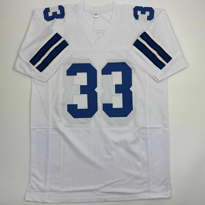 Autographed/Signed Tony Dorsett Dallas White Football Jersey JSA COA
