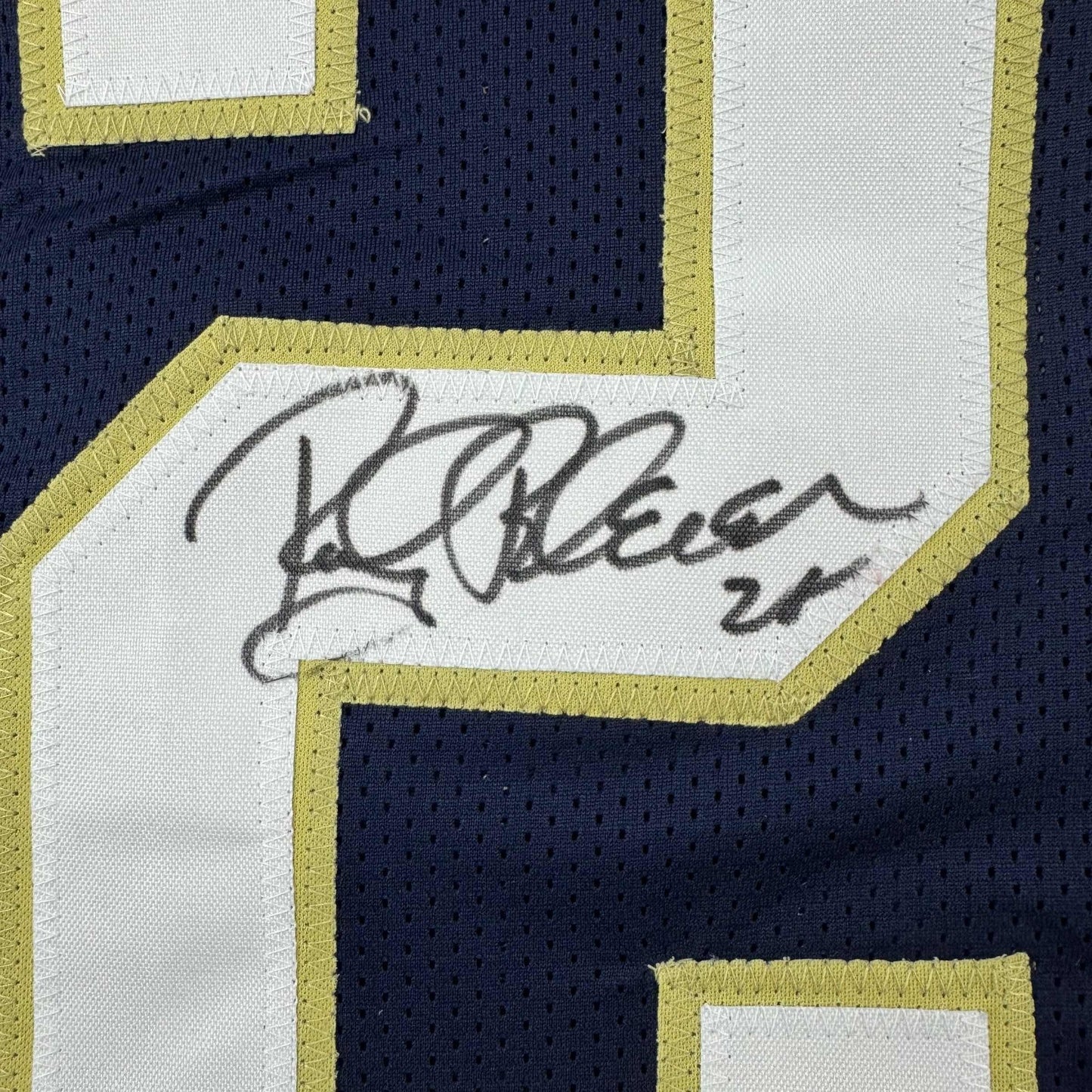 Autographed/Signed Rocky Bleier Notre Dame Blue College Football Jersey JSA COA