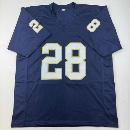 Autographed/Signed Rocky Bleier Notre Dame Blue College Football Jersey JSA COA