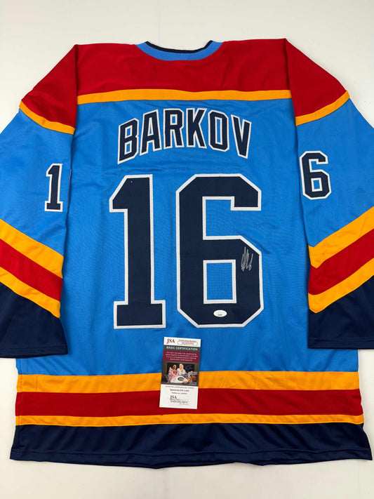 Autographed/Signed Aleksander Barkov Florida Blue Reverse Retro Hockey Jersey Beckett BAS COA