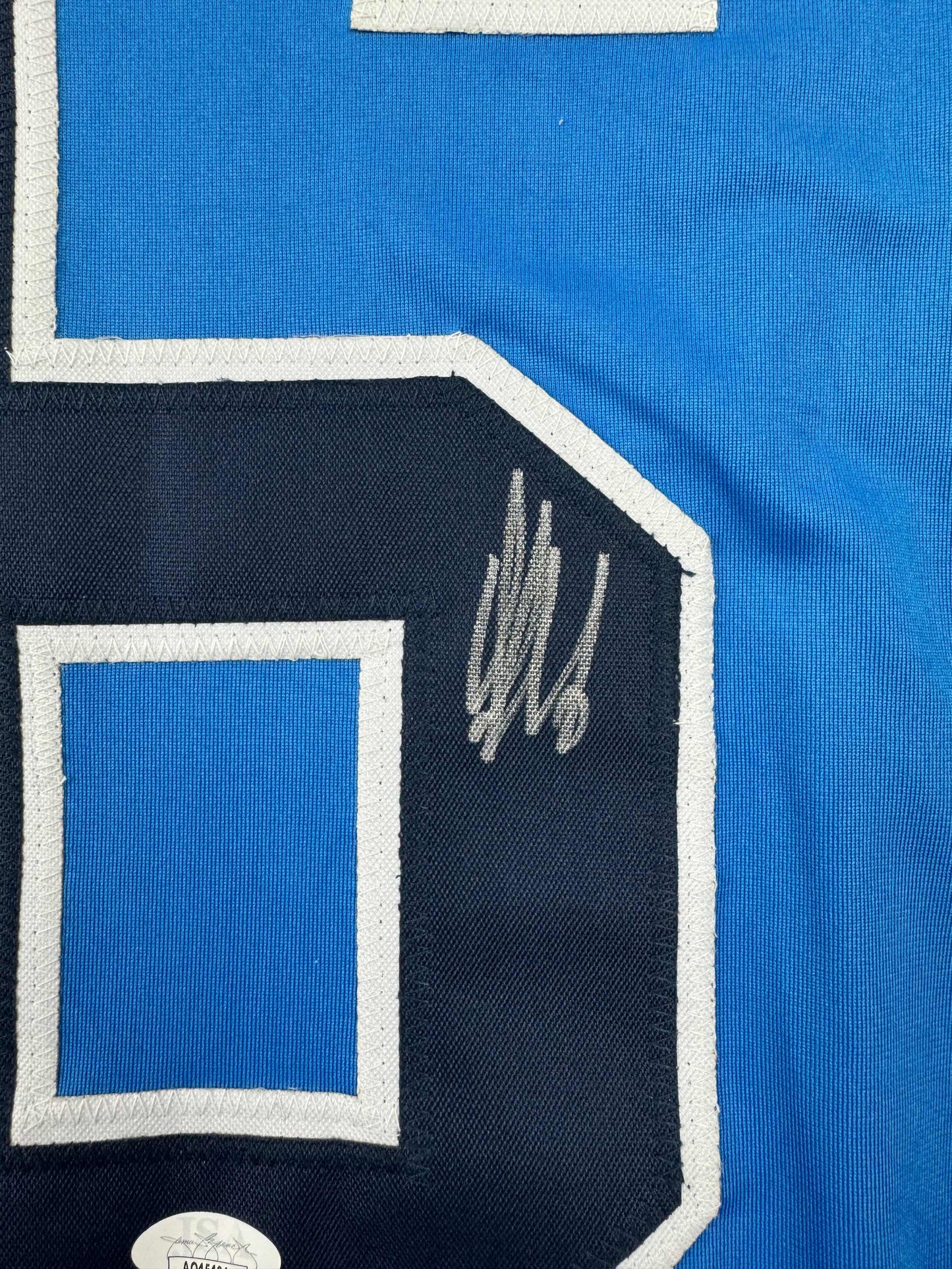 Autographed/Signed Aleksander Barkov Florida Blue Reverse Retro Hockey Jersey Beckett BAS COA