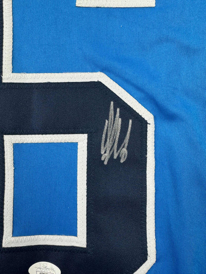 Autographed/Signed Aleksander Barkov Florida Blue Reverse Retro Hockey Jersey Beckett BAS COA