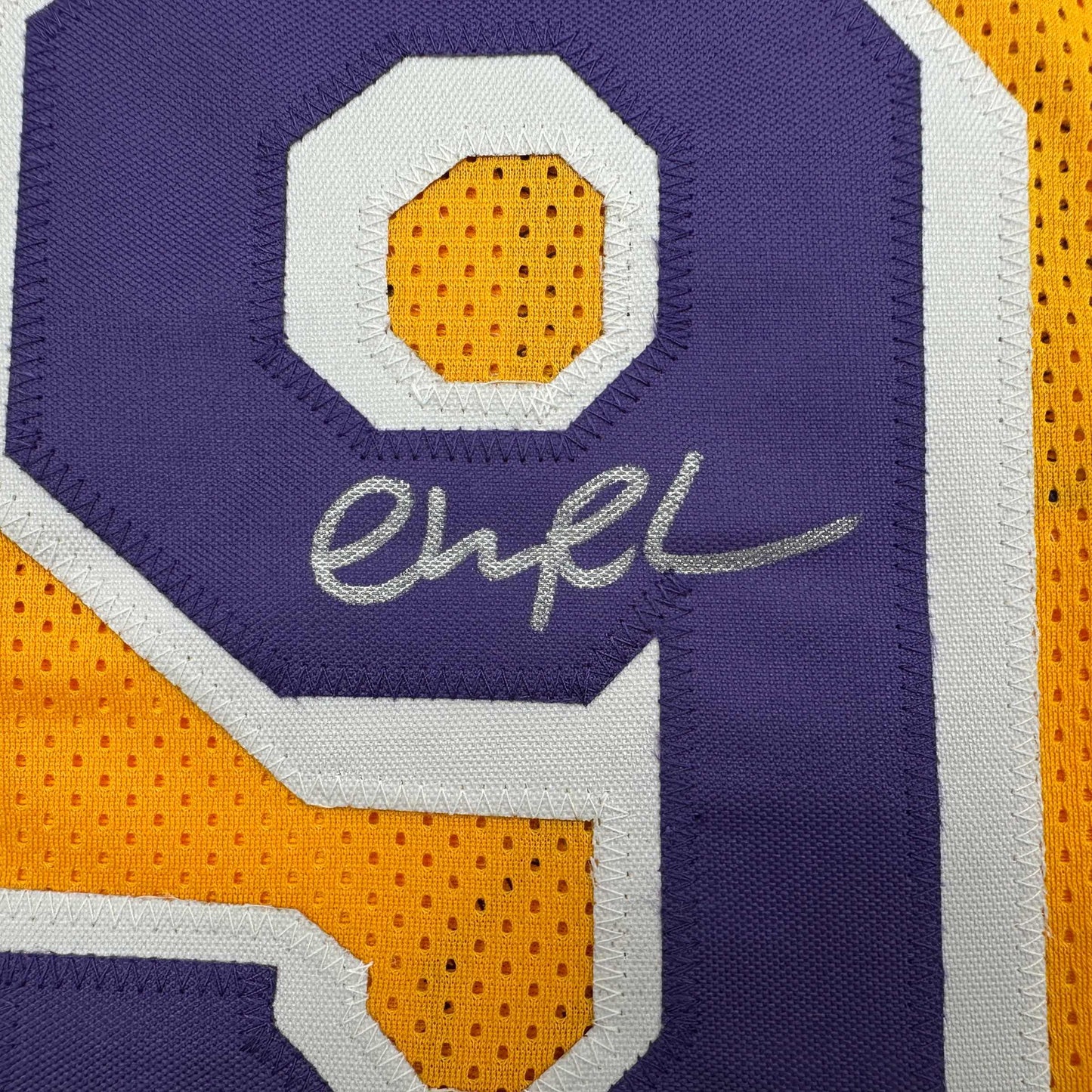 Autographed/Signed Chevy Chase Fletch Los Angeles LA Yellow Basketball Jersey Beckett BAS COA
