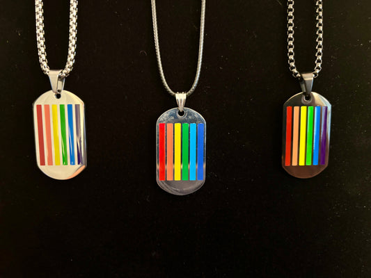 Bold Pride Dog Tag Necklace Collection – 3 Unique Styles