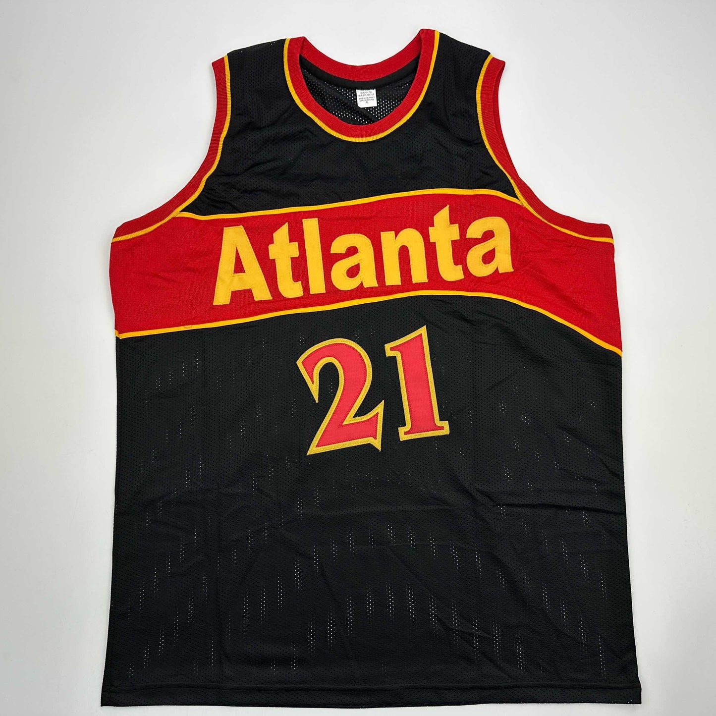 Autographed/Signed Dominique Wilkins Atlanta Black Basketball Jersey JSA COA