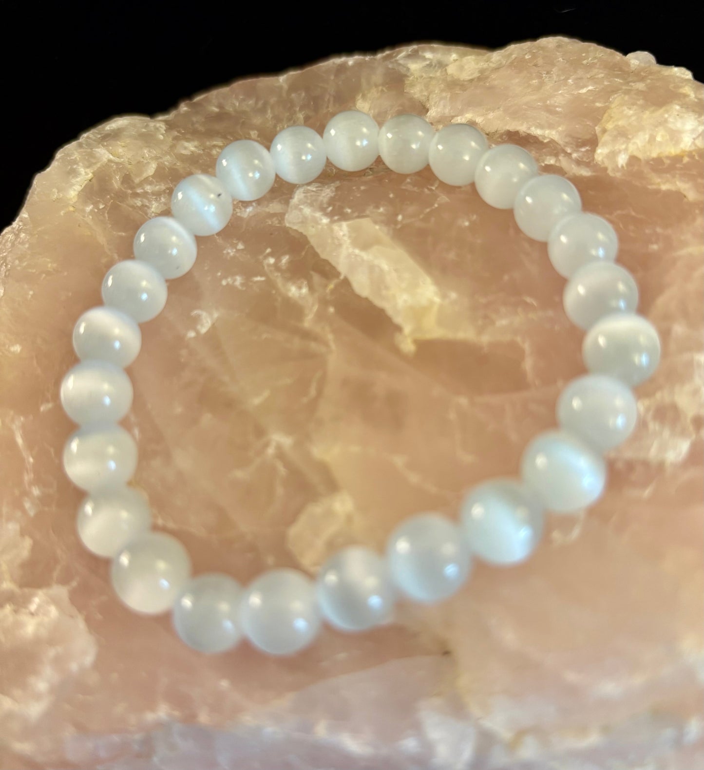 Reiki-Infused Pure Selenite "Liquid Light" Bracelet for Aura Cleansing, High Vibration & Divine Clarity (8mm)