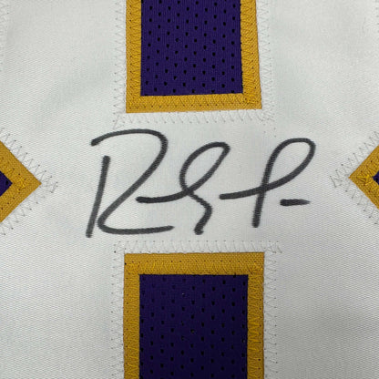 Autographed/Signed Randy Moss Minnesota Purple Football Jersey Beckett BAS COA