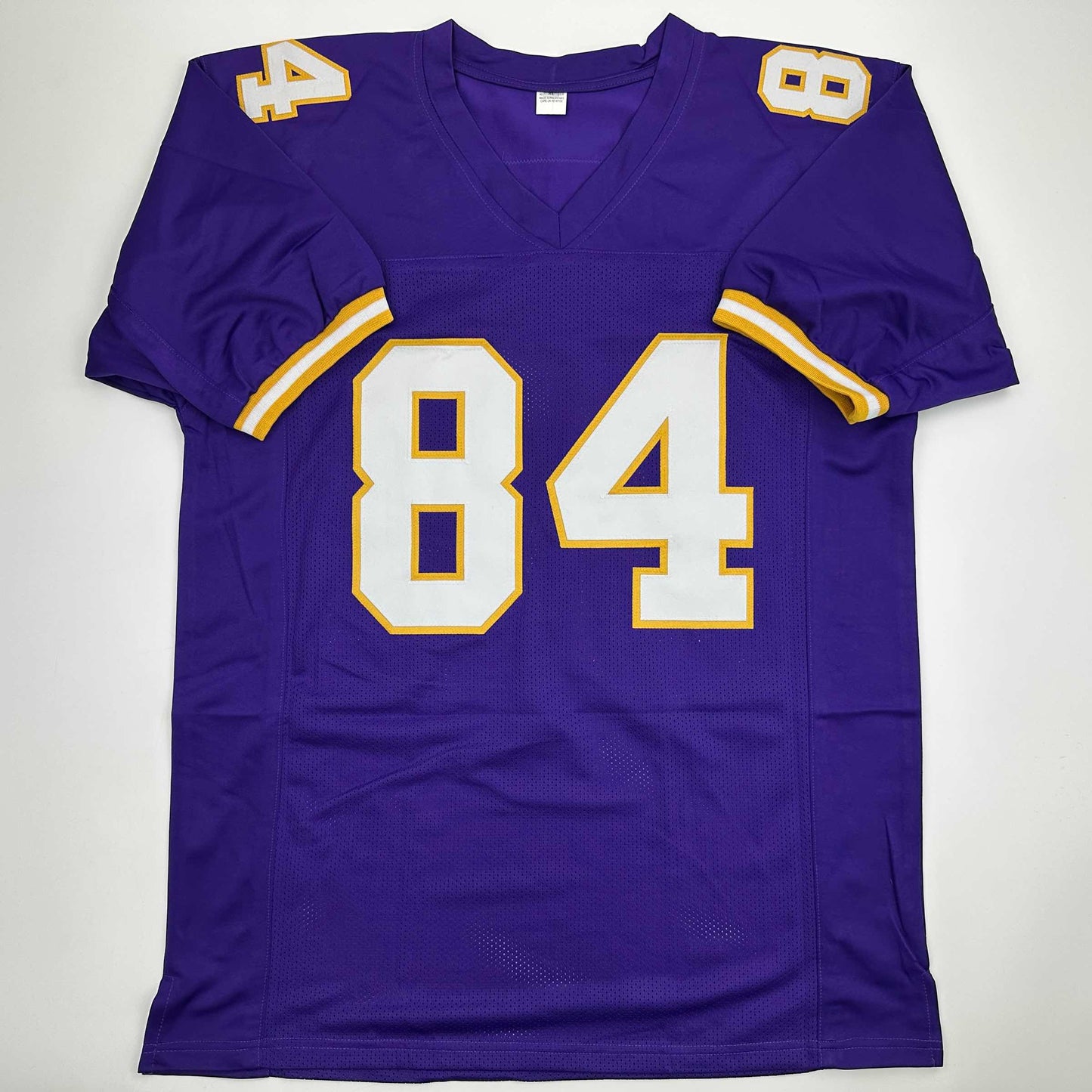 Autographed/Signed Randy Moss Minnesota Purple Football Jersey Beckett BAS COA