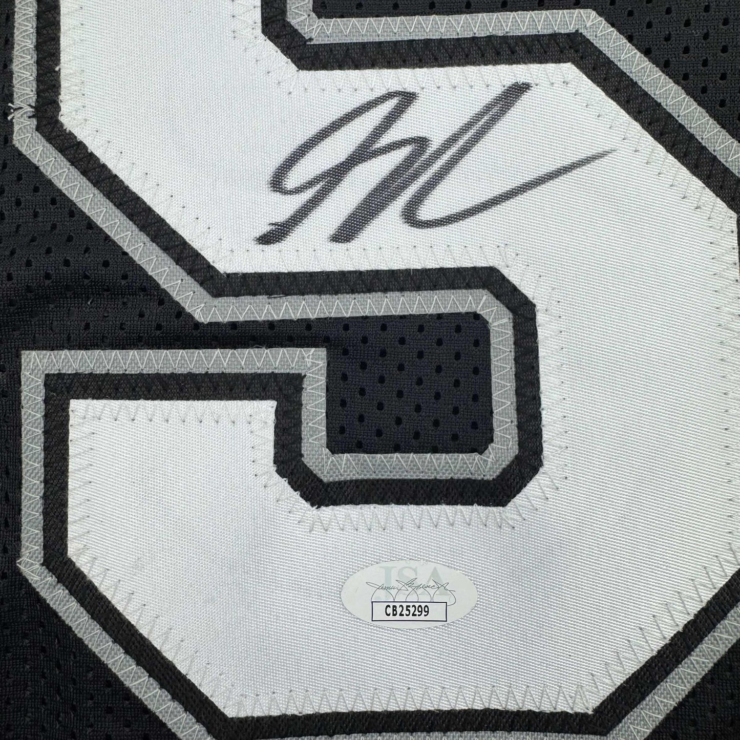 Autographed/Signed Stephon Castle San Antonio Black Basketball Jersey JSA COA