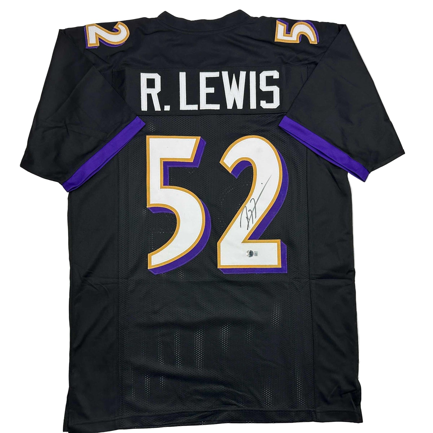 Autographed/Signed Ray Lewis Baltimore Black Football Jersey Beckett BAS COA