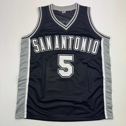 Autographed/Signed Stephon Castle San Antonio Black Basketball Jersey JSA COA