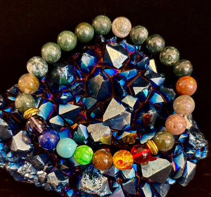 Chakra & India Onyx Healing Bracelet – Grounding Energy & Spiritual Balance