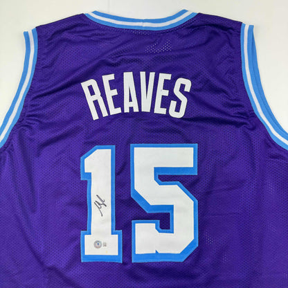 Autographed/Signed Austin Reaves Los Angeles LA Purple City Edition Basketball Jersey Beckett BAS COA